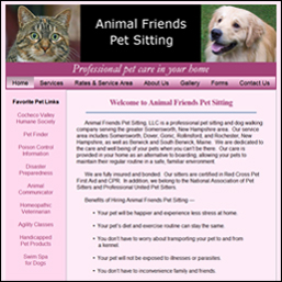 animal friends pet sitting screen shot