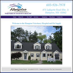 hamptn veterinary hospital screen shot